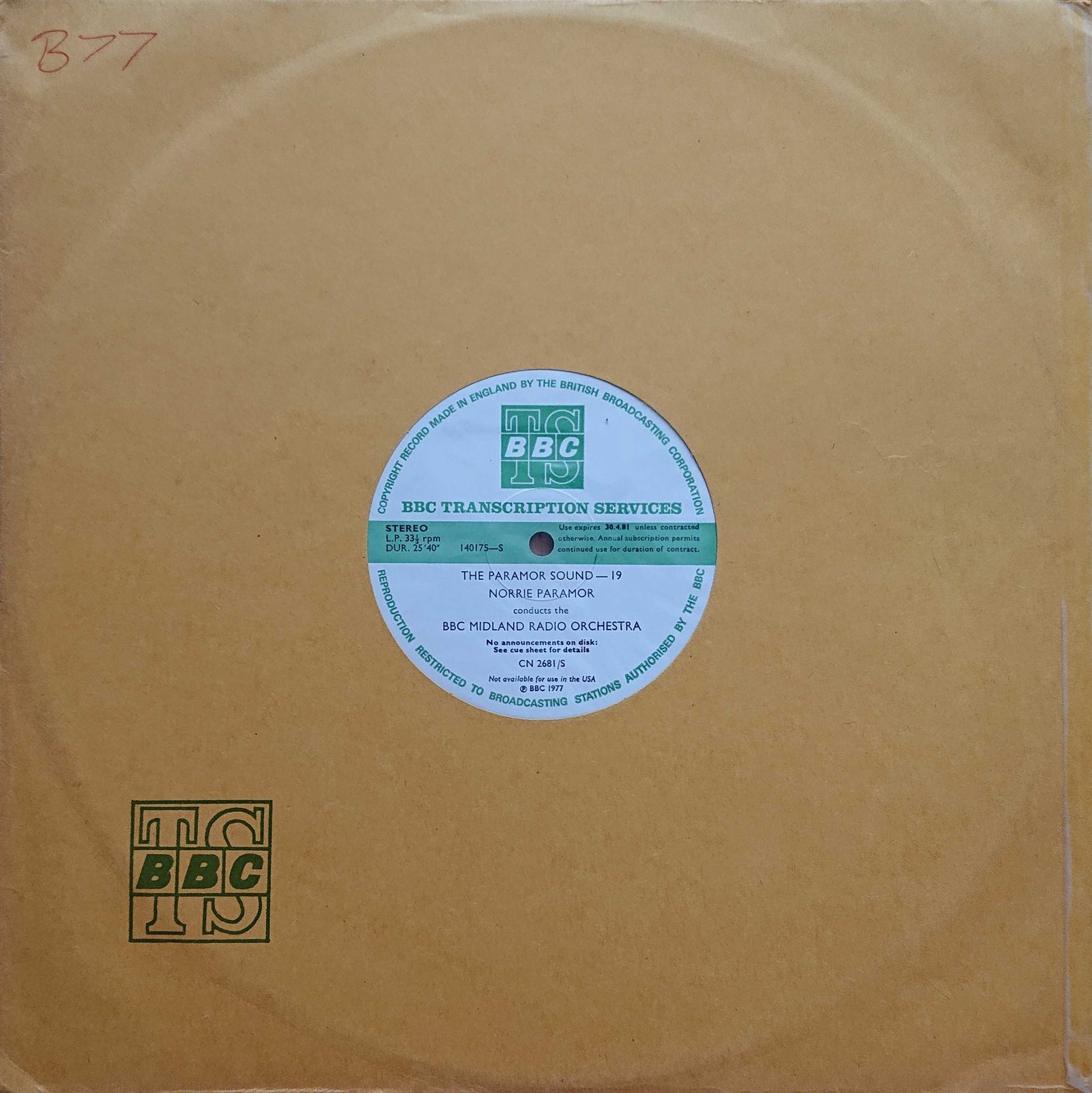 Picture of CN 2681 S 10 The Paramor sound - 19 & 20 by artist Norrie Paramor